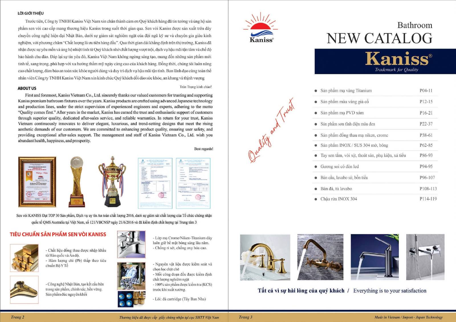Bảng giá và Catalogue Thiết bị vệ sinh KANISS mới nhất 2025 /Page 2